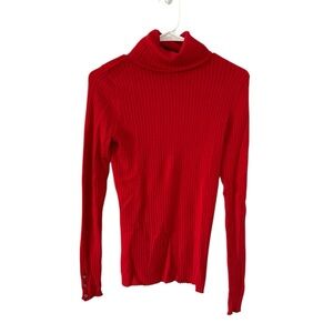 For Dillards Red Ribbed Turtleneck Sweater